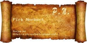 Pirk Norbert névjegykártya